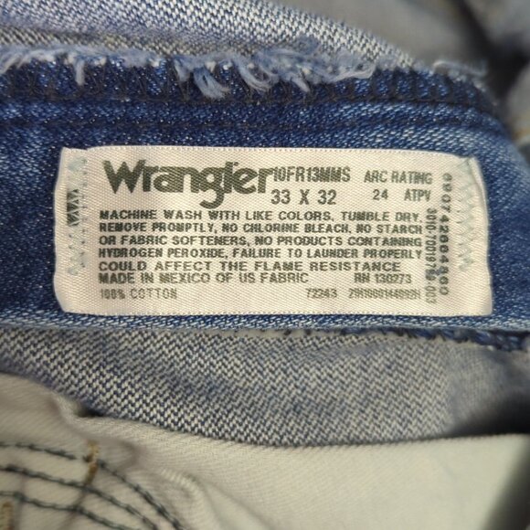 Wrangler FR Jeans Men's 33x32 Blue 10FR13MMS Original Fit Cowboy Western Denim - Picture 9 of 10